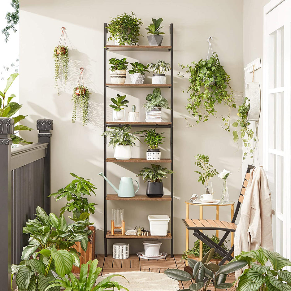 Bücherregal - Leiterbrett - 6 Boards - 60 x 30 x 204,8 cm - Industriedesign