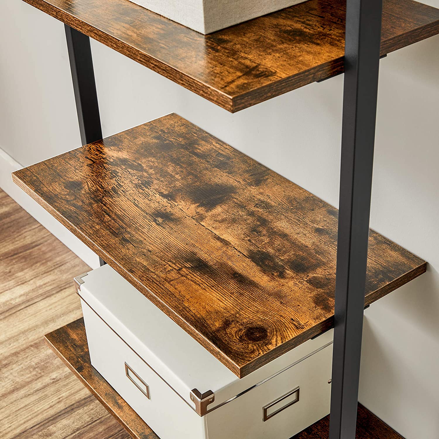 Bücherregal - Leiterbrett - 6 Boards - 60 x 30 x 204,8 cm - Industriedesign