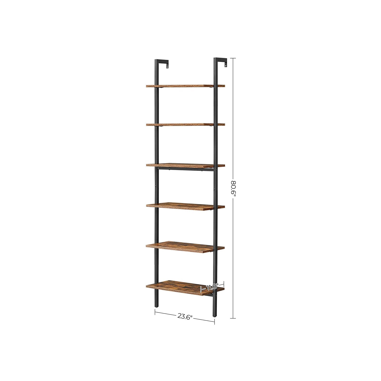 Bücherregal - Leiterbrett - 6 Boards - 60 x 30 x 204,8 cm - Industriedesign