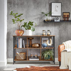 Bücherregal - Stehschrank mit 6 Fächern - Industriedesign - Brown/Schwarz