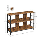 Bücherregal - Stehschrank mit 6 Fächern - Industriedesign - Brown/Schwarz