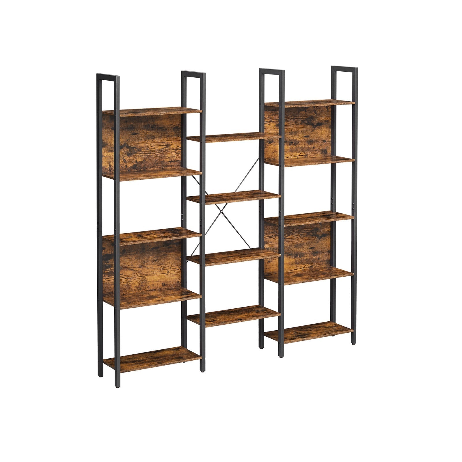 Bücherregal - Leiterschrank - Wohnzimmerschrank - Dekoret - Vintage Brown / Schwarz