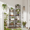 Ladderrek - 5 Planken - Smal - Industrieel Design - Vintage Bruin-Zwart