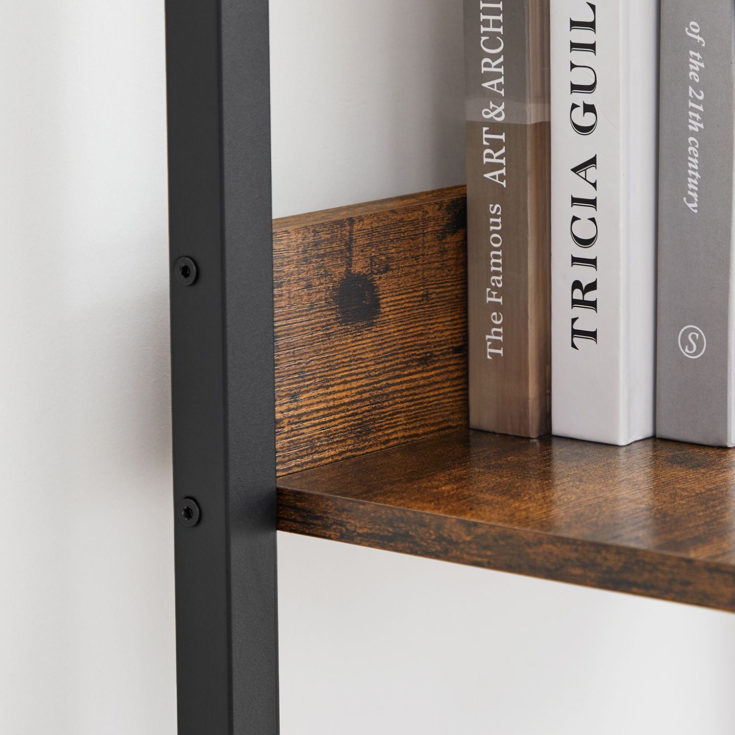 Ladderrek - 5 Planken - Smal - Industrieel Design - Vintage Bruin-Zwart