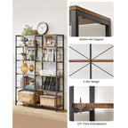 Bücherregal - 6 Level - 30 x 120 x 172,5 cm - Vintage Brown / Schwarz