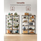 Bücherregal - 6 Level - 30 x 120 x 172,5 cm - Vintage Brown / Schwarz