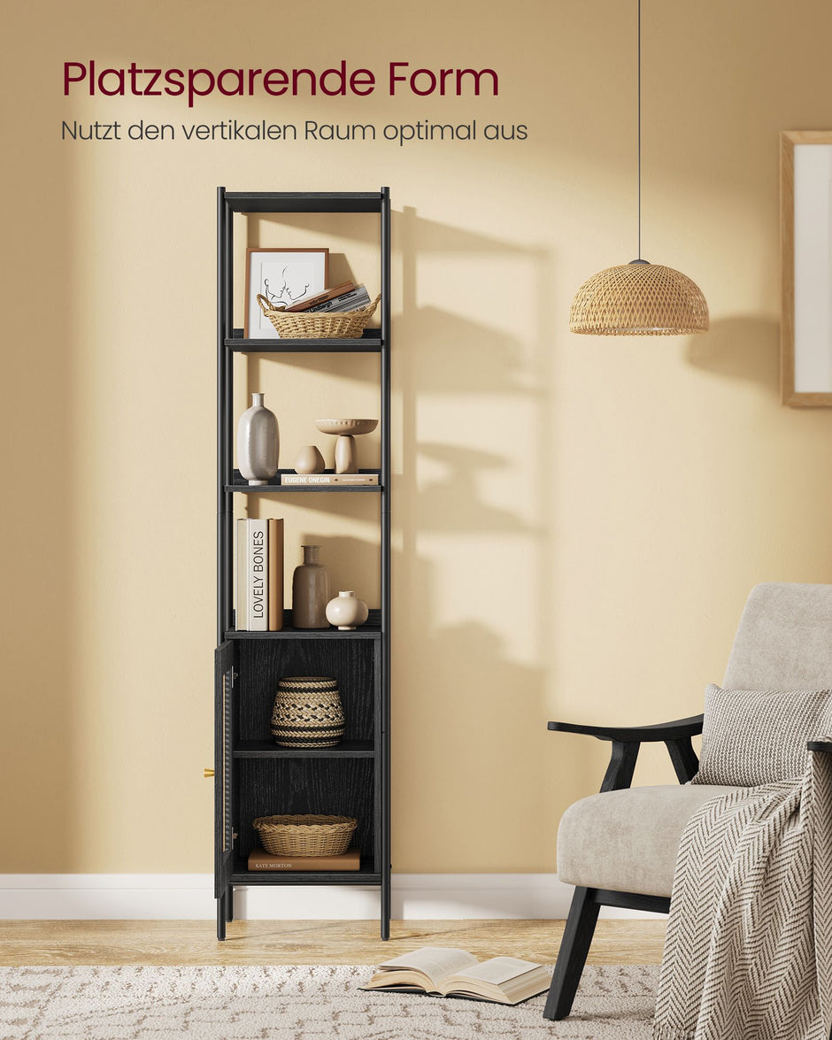 Bücherregal 6 Level mit Metallrahmen Ebbenzwart-Matzwart