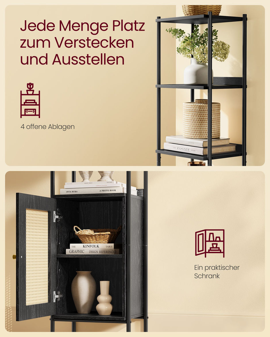 Bücherregal 6 Level mit Metallrahmen Ebbenzwart-Matzwart