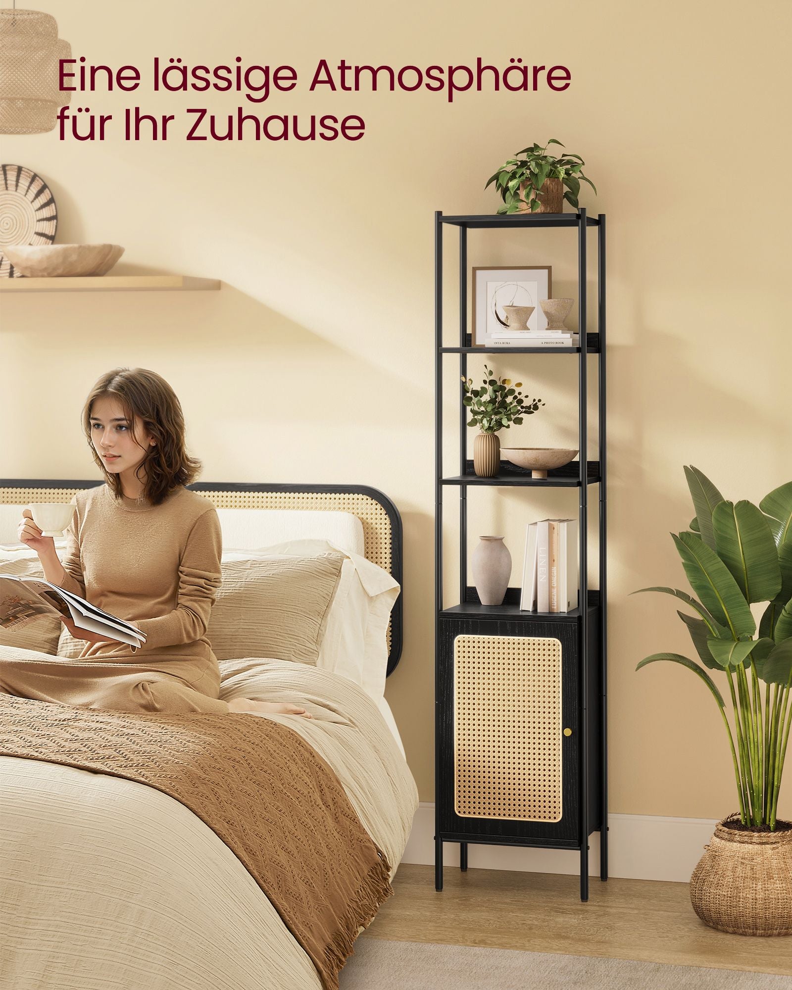 Bücherregal 6 Level mit Metallrahmen Ebbenzwart-Matzwart