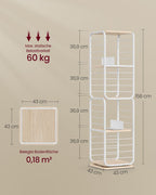 Bücherregal - Wohnzimmerschrank - 4 Schichten - mit Buchstützen - Holz - Weiß