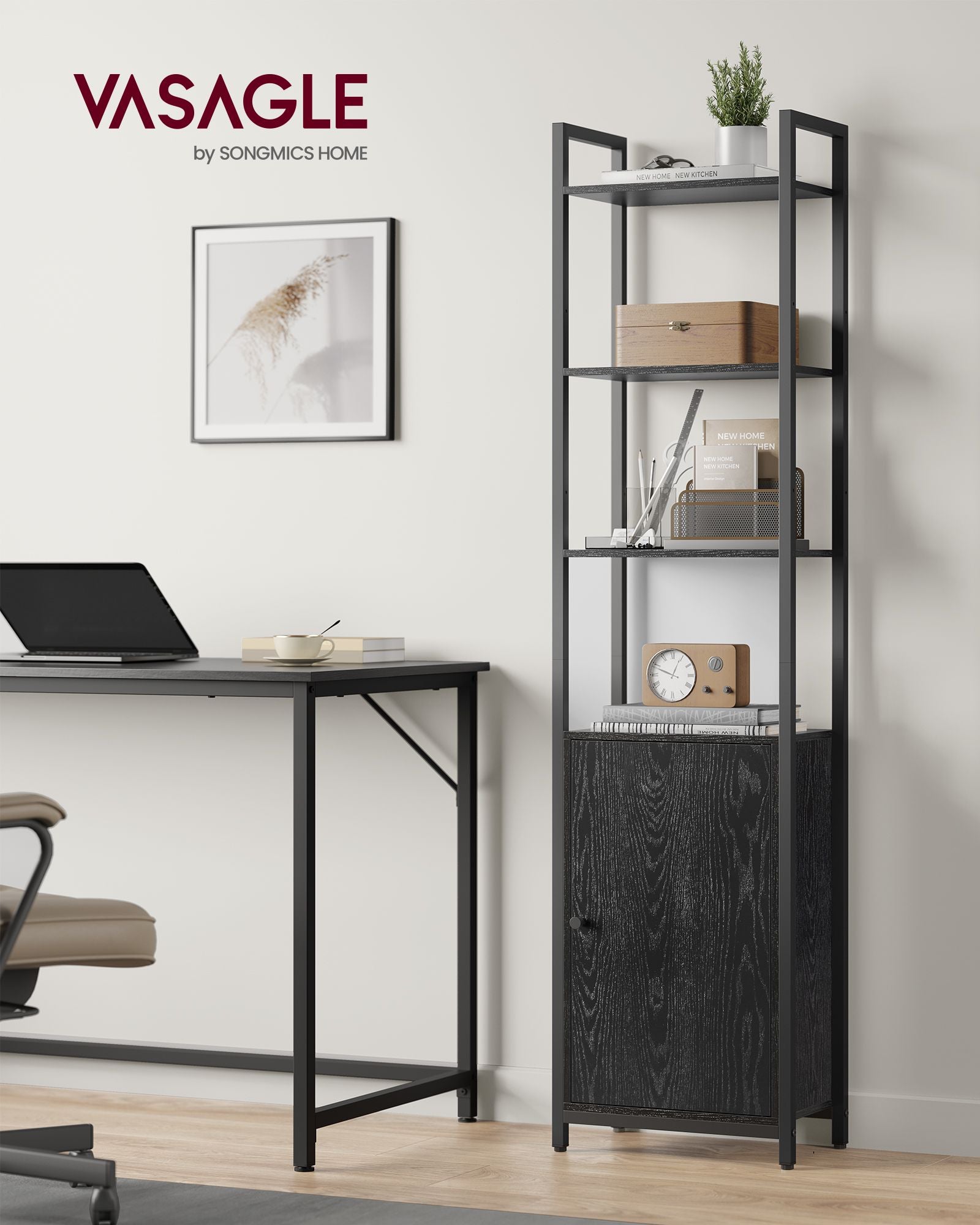 Bücherregal 24 x 40 x 159,5 cm Ebenholz schwarz-ink-schwarz schwarz