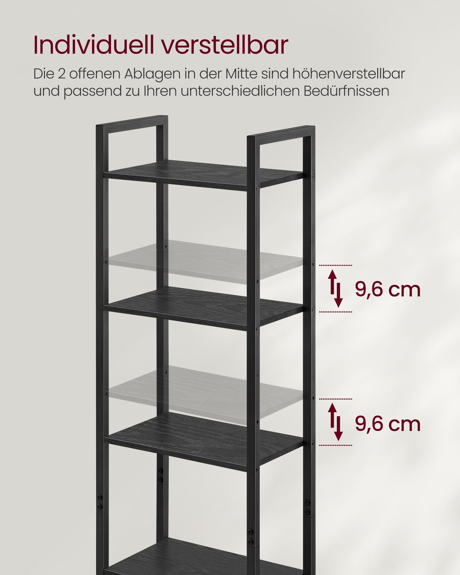 Bücherregal 24 x 40 x 159,5 cm Ebenholz schwarz-ink-schwarz schwarz