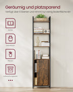 Bücherregal 24 x 40 x 159,5 cm Vintage Brown-ink-Schwarz schwarz