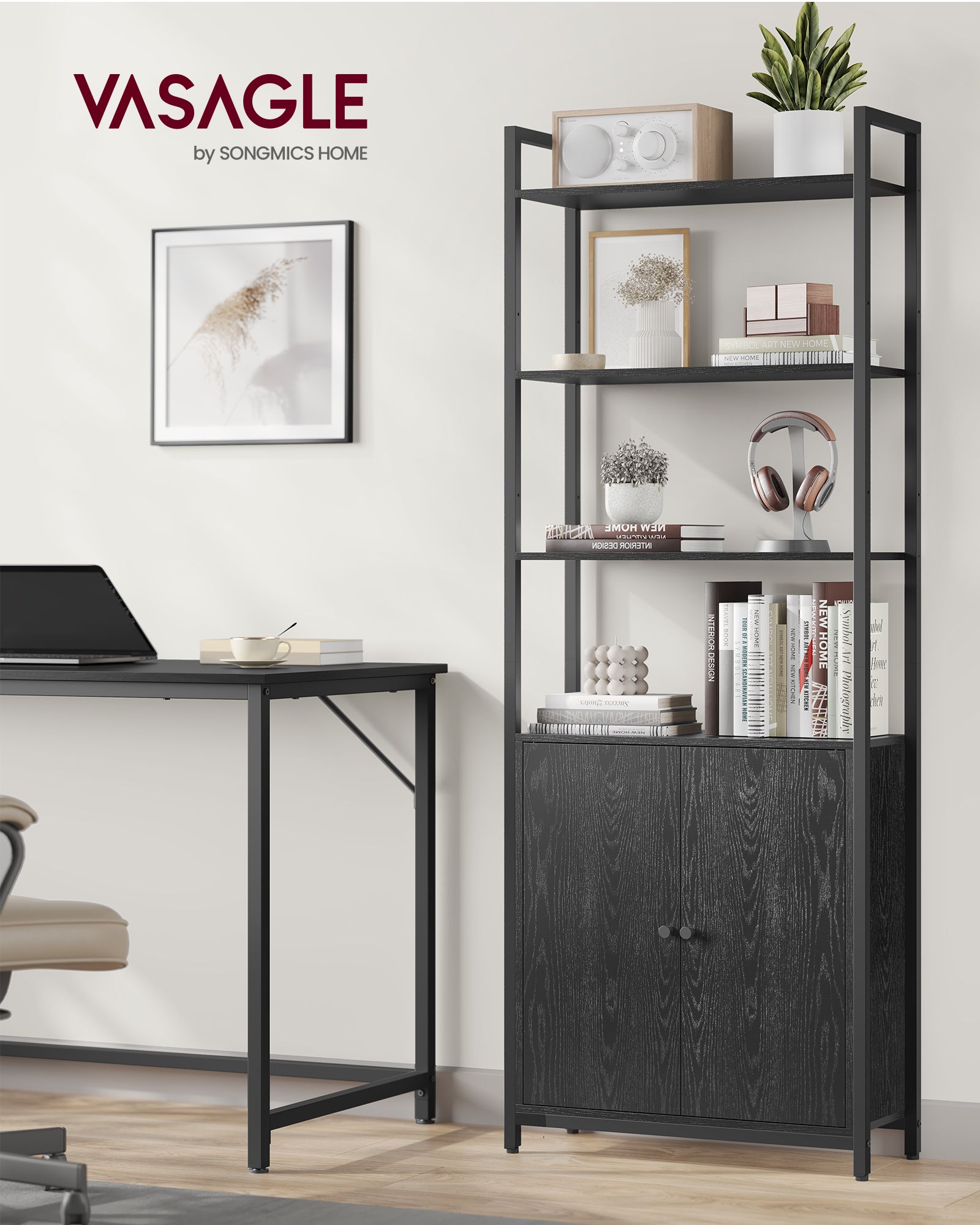 Bücherregal 24 x 60 x 159,5 cm Ebenholz schwarz-ink-schwarz schwarz