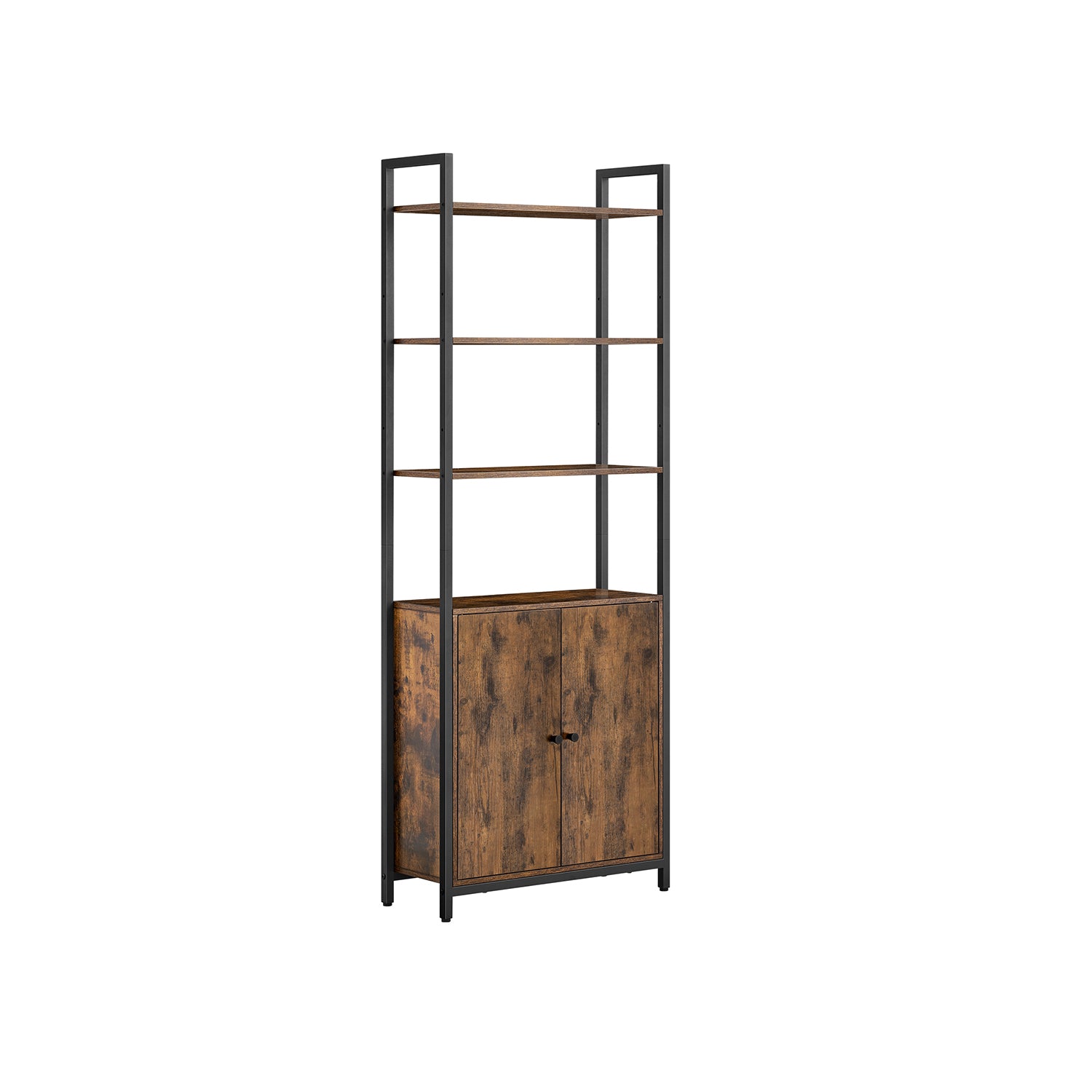 Bücherregal 24 x 60 x 159,5 cm Vintage Brown-Ink-Schwarz schwarz