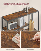 Bücherregal mit 4 Regalen Vintage Brown-ink-Schwarz