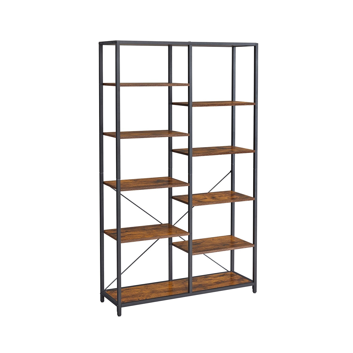 Bücherregal - Dekorationsschrank - Aufbewahrungsschrank - Vintage Brown / Schwarz