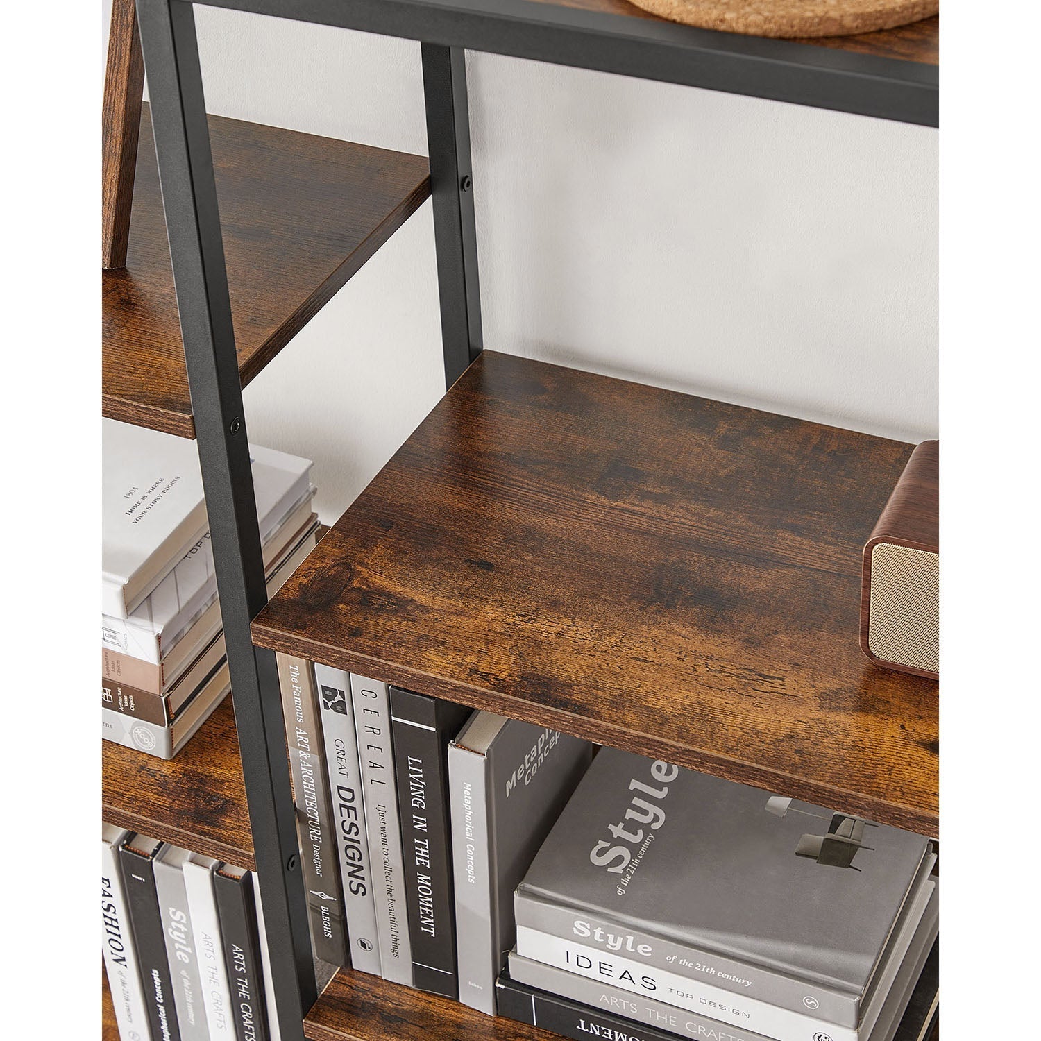 Bücherregal - Dekorationsschrank - Aufbewahrungsschrank - Vintage Brown / Schwarz