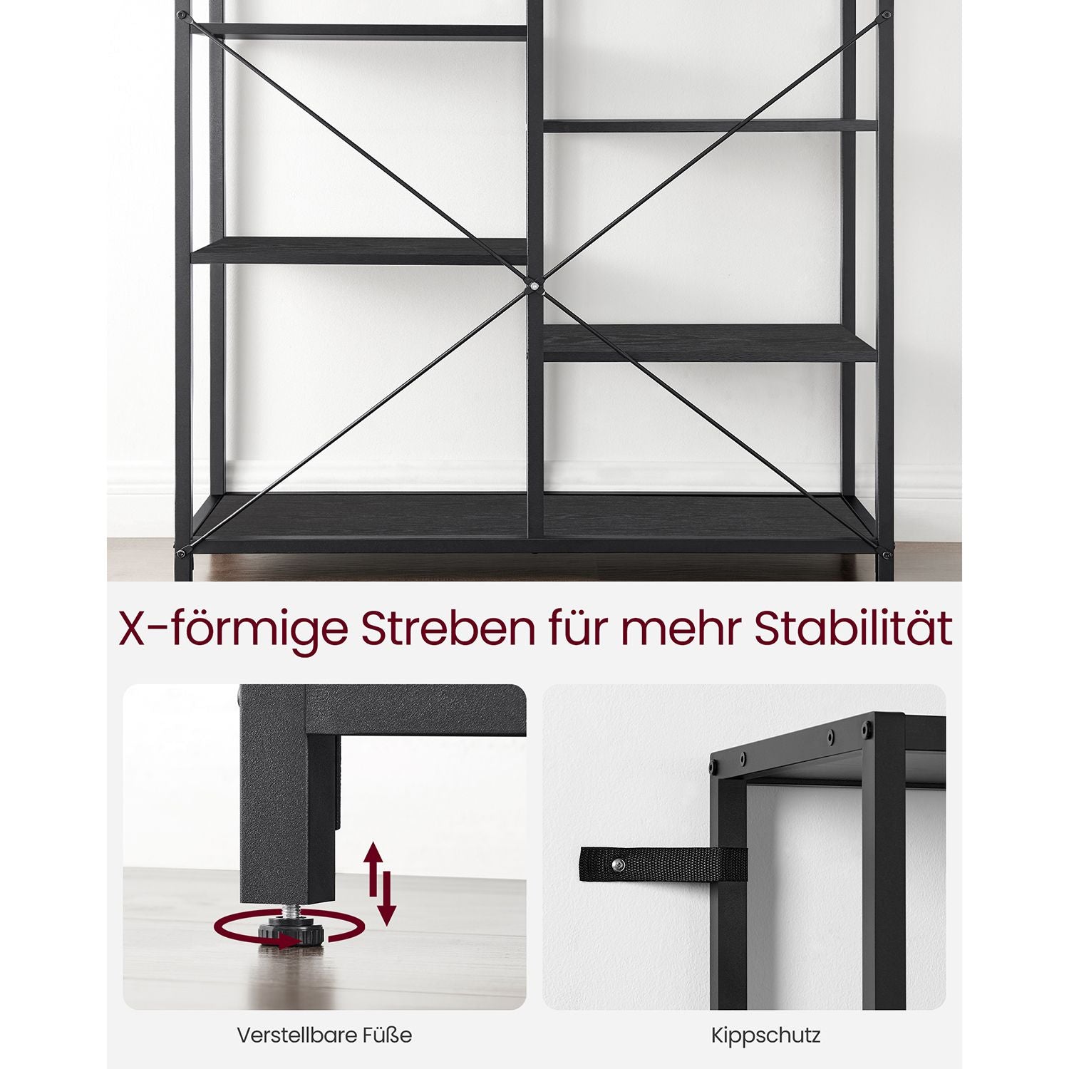 Bücherregal - 5 Schichten