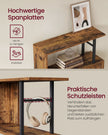 Boekenkast - S-vormige Roomdivider met 7 Ebenen - Rustiek bruin en matzwart - 60 x 24 x 190,5 cm