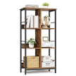 Plank - 30 x 60 x 114 cm - 6 vakken - vintage bruin/inktzwart - 45 kg maximale belasting