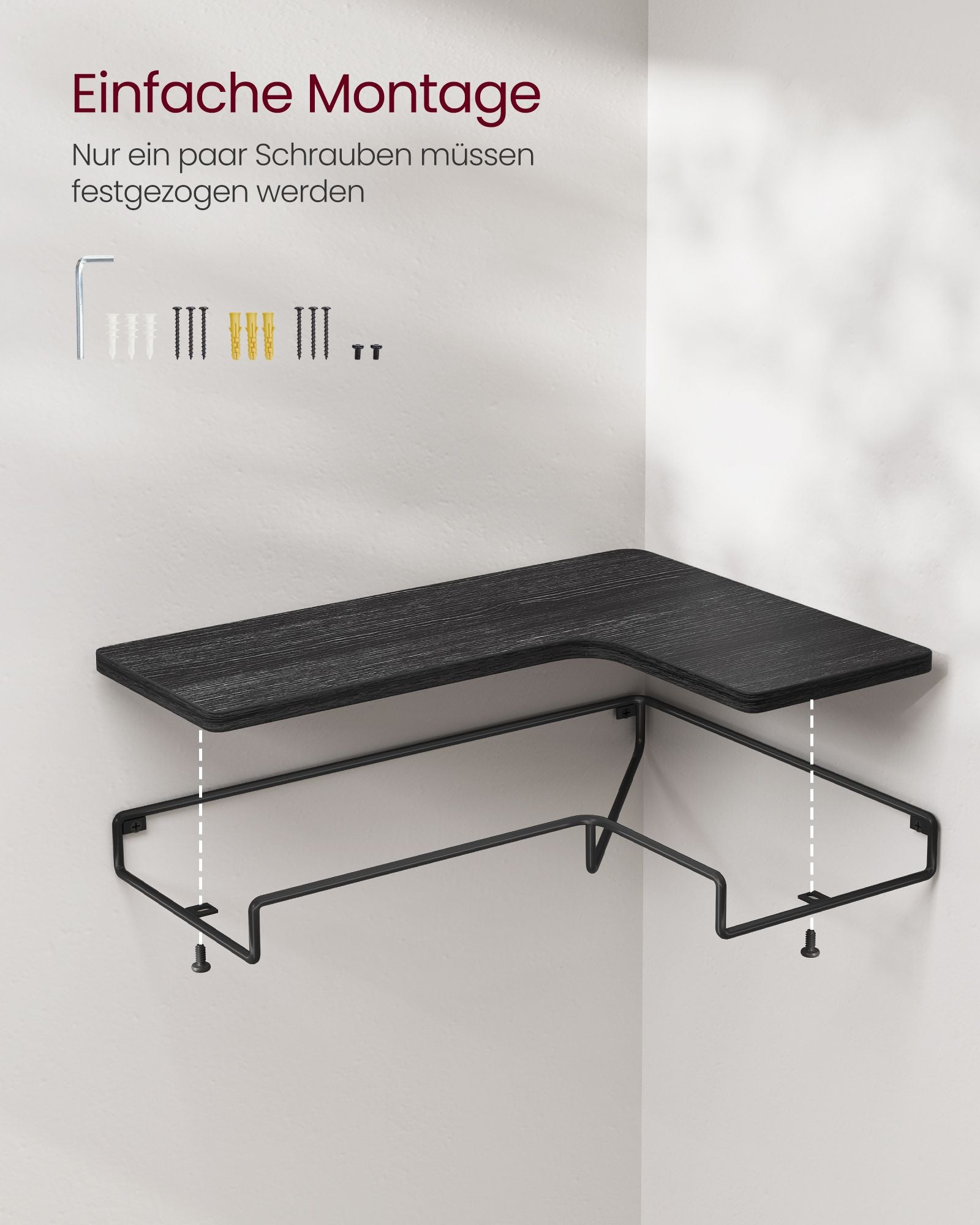 Corner Board-L-förmiges, industrielles Design-Schwarz