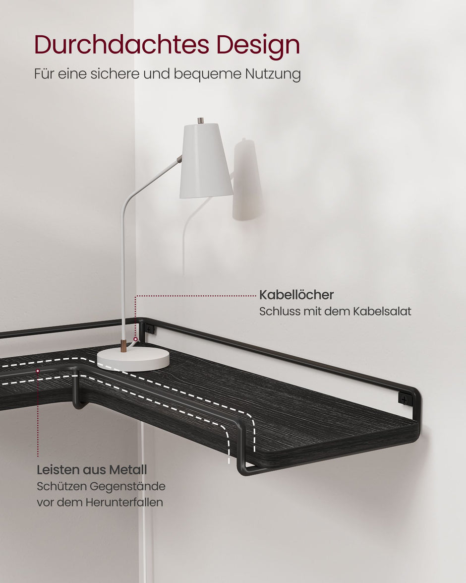 Corner Board-L-förmiges, industrielles Design-Schwarz