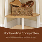 Bücherregal mit 5 Schichten - industrielles Design, natürliche Eiche und mattes Weiß