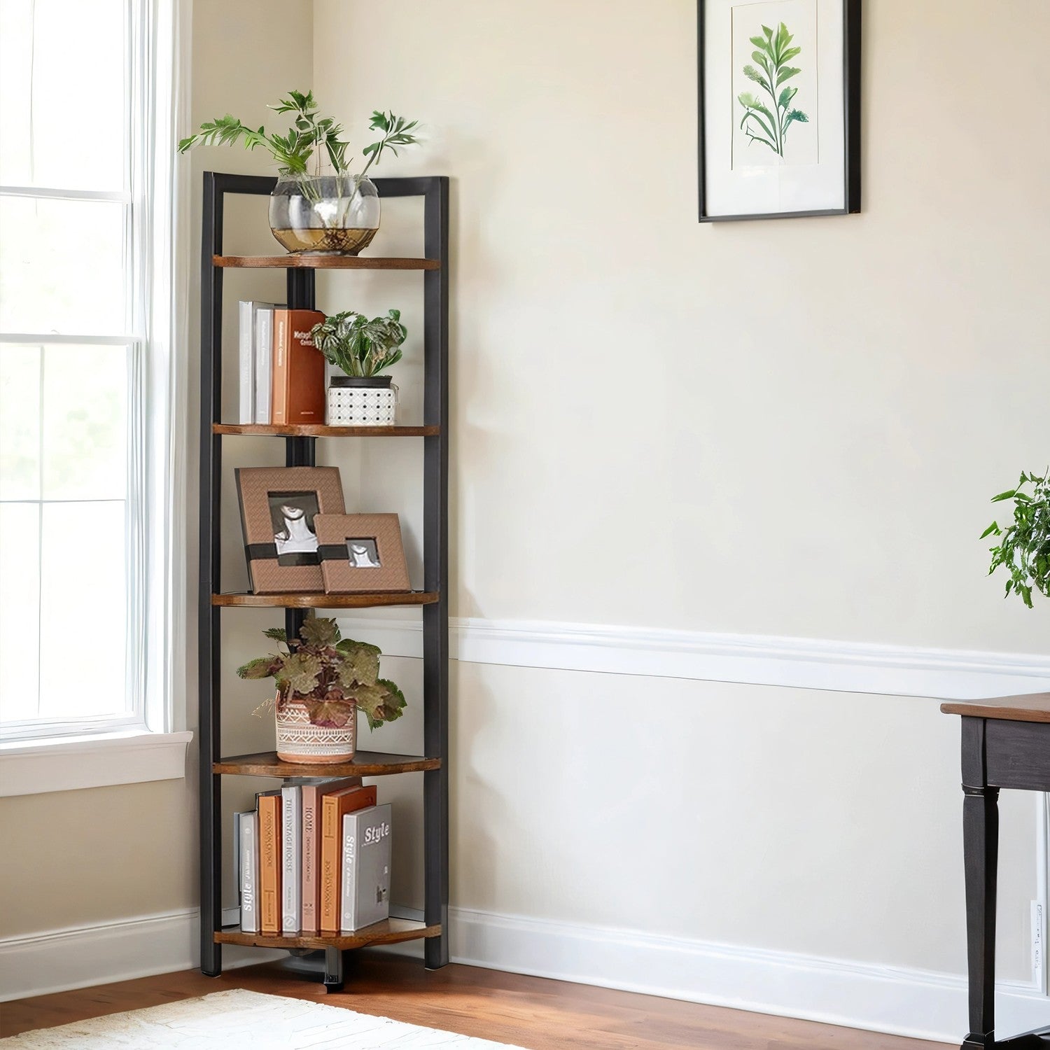 5-layer-Bücherregal-Speicher-Rack Multifunktionaler Eckbrett