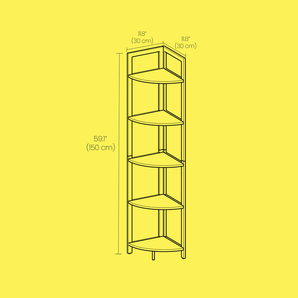 5-layer-Bücherregal-Speicher-Rack Multifunktionaler Eckbrett