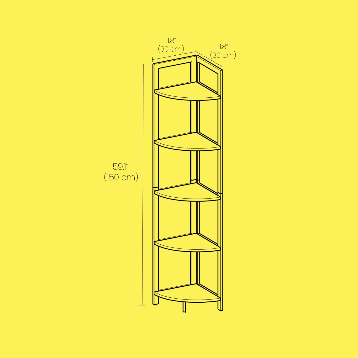 5-layer-Bücherregal-Speicher-Rack Multifunktionaler Eckbrett