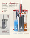 Dweilset met Emmer - 1 Microvezelhoes - Gescheiden Waterkamers - Grijs-Rood
