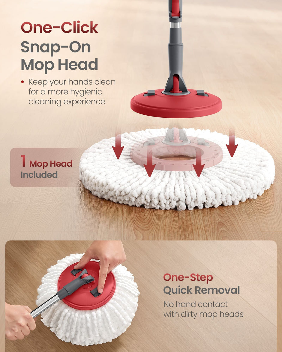 Spin Mop Set - With Wringer Bucket and Pads