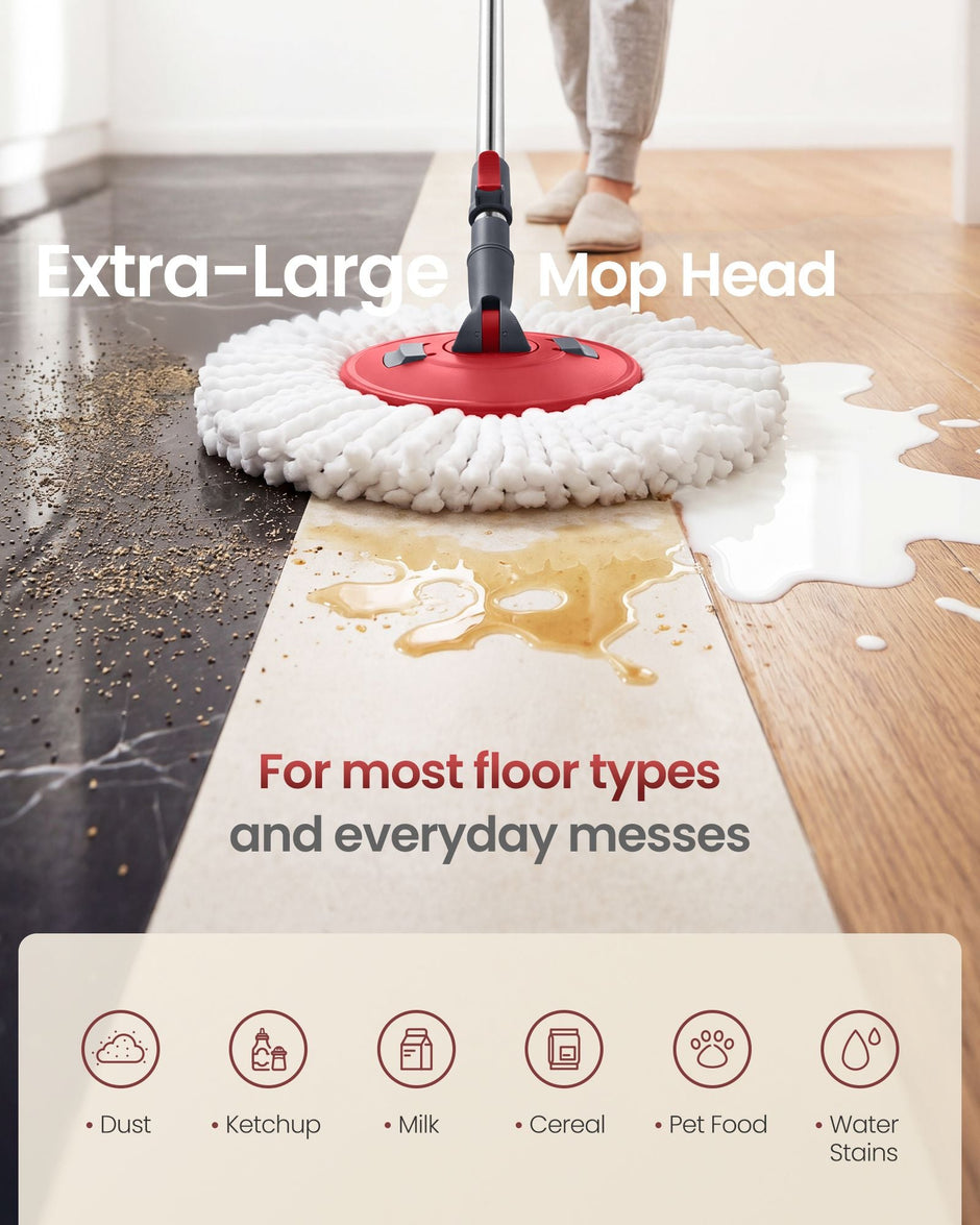 Spin Mop Set - With Wringer Bucket and Pads
