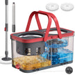 Mopset - Met Emmer en Vuilwaterscheiding - Grijs en Rot - 47,5 x 25,5 x 24 cm
