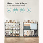 Schuhregal mit 5 Levels und Oberfläche für Taschen - Industriell - braun / schwarz