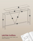 Consoletafel - 120 cm Breed - Smal - Industrieel Design - Zwart