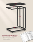 Seitenstisch-C-Form-On-Räder-Ebony Schwarz
