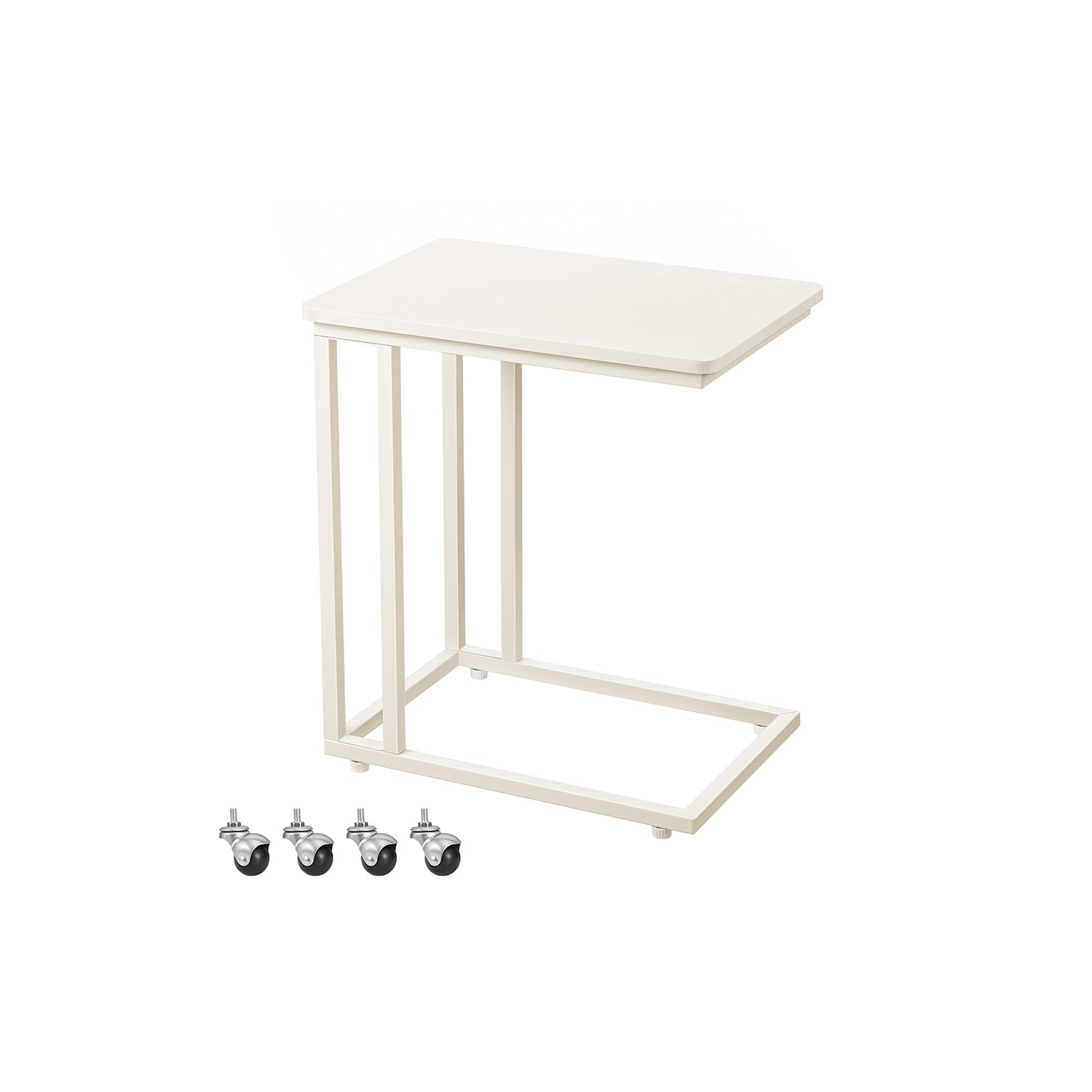 Seitenstisch-C-Form-On-Räder-Ebony Schwarz