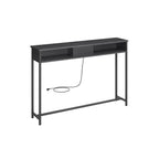 Konsolet-Tabelle mit Sockets-Space-Space-Vintage-Braun-Ink-Schwarz