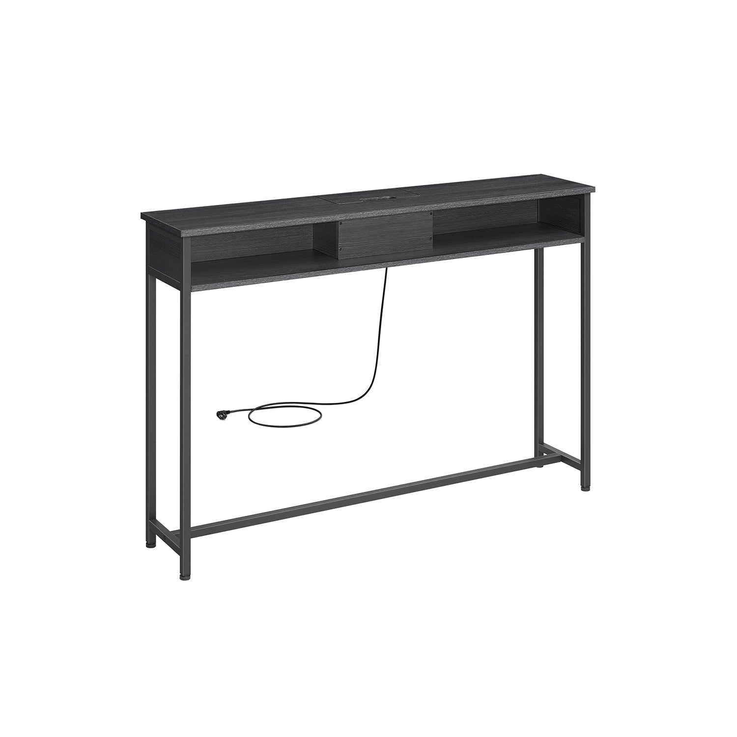 Konsolet-Tabelle mit Sockets-Space-Space-Vintage-Braun-Ink-Schwarz