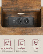 Konsolet-Tabelle mit Sockets-Space-Space-Vintage-Braun-Ink-Schwarz
