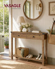 Sidetable - Smal met Schuifladen - Aardbruin - 100 x 24 x 76 cm