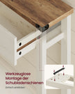 Sidetable - Smal met Schuifladen - Wolkwit, aardbruin - 100 x 24 x 76 cm