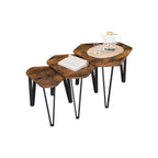 Nachttische - Set von 3 - Industriedesign - Seitentische - braun