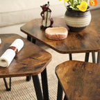 Nachttische - Set von 3 - Industriedesign - Seitentische - braun
