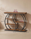 Sidetable – Industrieel – 5 Asymmetrische Planken – 100 cm – Rustiek Bruin en Zwart