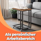 Seitentisch auf Rädern-C-förmigen Couchtisch, industrielles Design