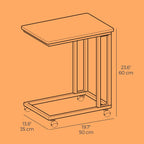 Seitentisch auf Rädern-C-förmigen Couchtisch, industrielles Design