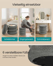 Ronde Poef met Opbergruimte – Teddyfleece – Afneembaar Deksel – Tot 150 kg – Leigrijs